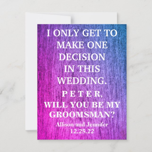 Serez-vous mon Groomsman ? Invitation personnalisé (Devant)