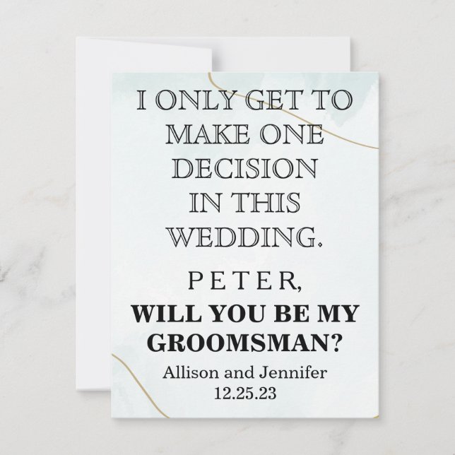 Serez-vous mon Groomsman ? Invitation personnalisé (Devant)