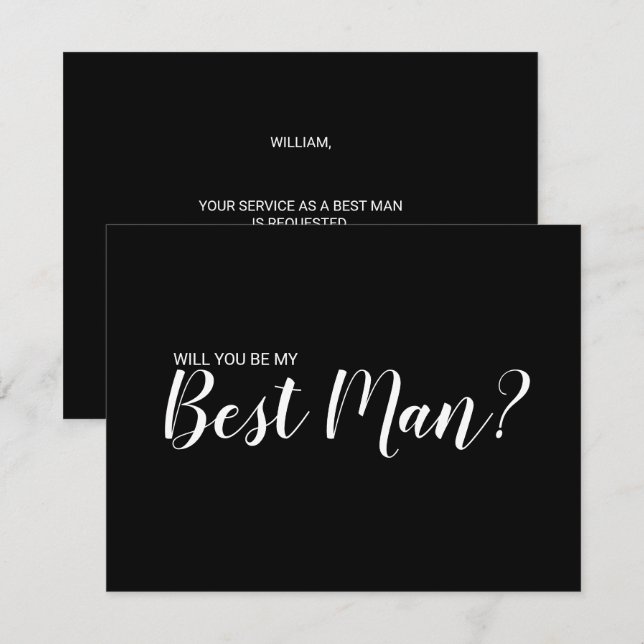 Serez-Vous Mon Meilleur Homme ? Carte de propositi (Devant / Derrière)
