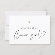 Serez-Vous Mon Script Carte Fleur Gold Coeur