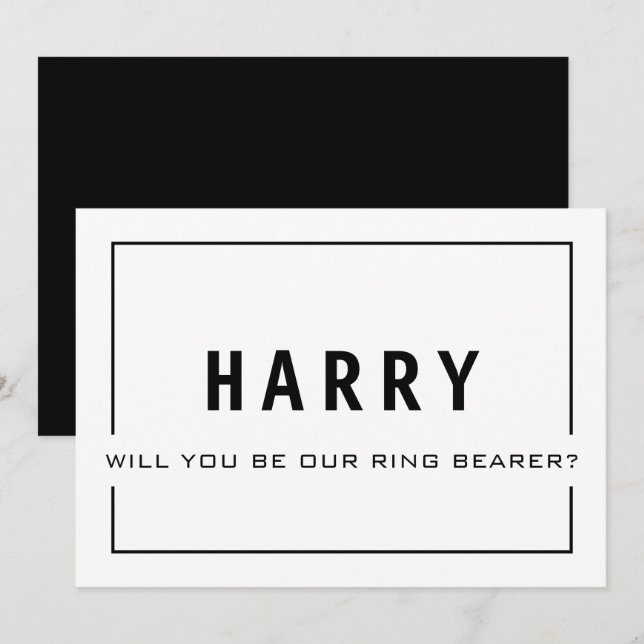 Serez-vous notre porteur de bague ? Carte de garço (Devant / Derrière)