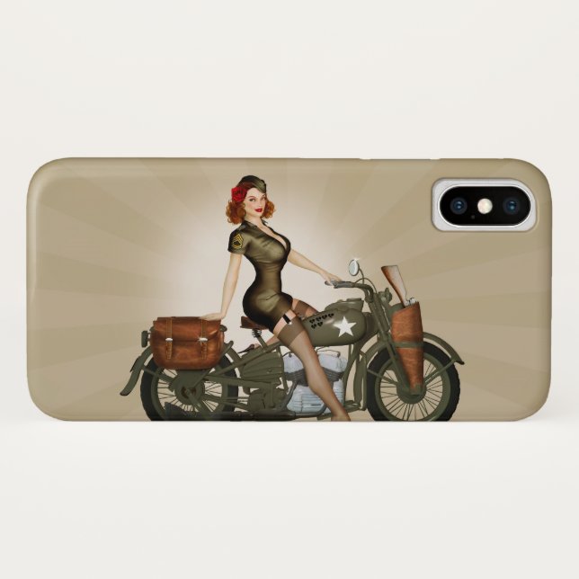 Sergeant Davidson Army Motorcycle iPhone X Fall Case-Mate iPhone Hülle (Rückseite (Horizontal))