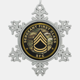 Sergeant First Class SFC Schneeflocken Zinn-Ornament