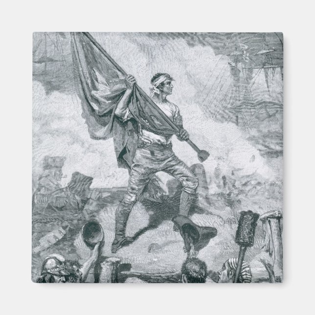 Sergeant Jasper bei der Schlacht von Fort Moultrie Magnet (Vorne)