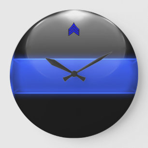 Sergeant Streifen der dünnen blauen Linie (weißer  Große Wanduhr