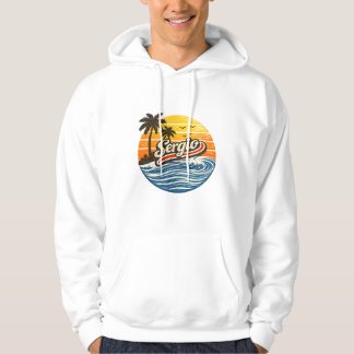 Sergio Retro Sonnenuntergang Namensdesign Hoodie