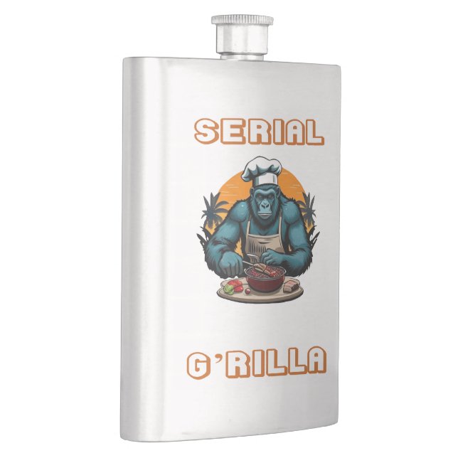 Serial G'rilla Master GRILLEN Griller Fun Pun Flachmann (Rechts)