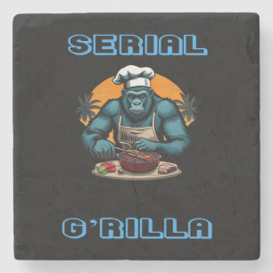 Serial G'rilla Master GRILLEN Griller Fun Pun Steinuntersetzer