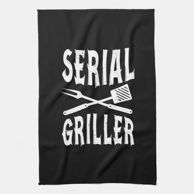 Serial Griller Funny GRILLEN Spaß Gift Barbecue Lo Geschirrtuch (Vertikal)