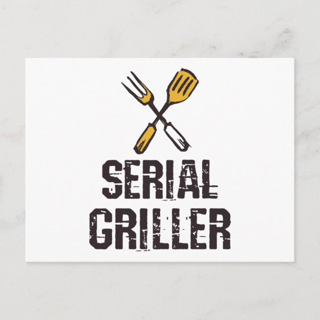 Serial Griller Grill GRILLEN Master Grill Besteck Postkarte (Vorderseite)