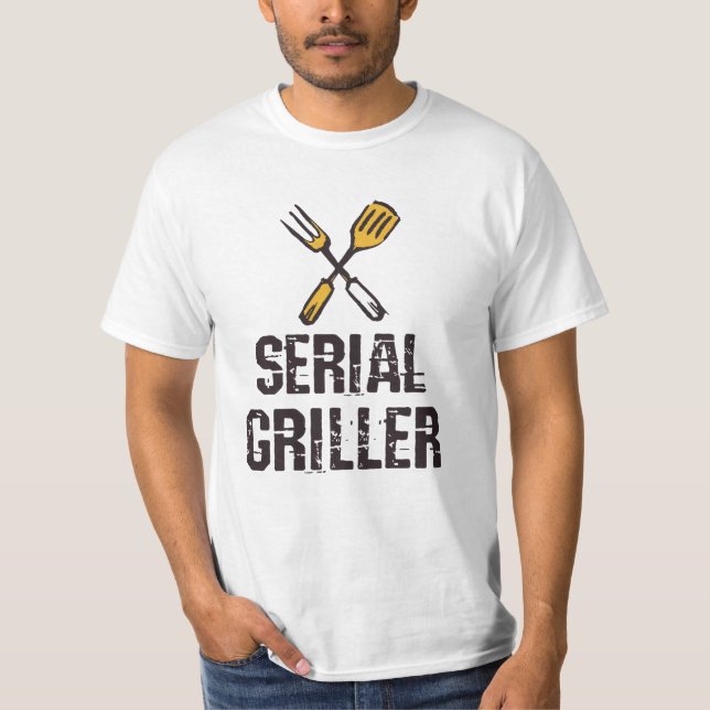 Serial Griller Grill GRILLEN Master Grill Besteck T-Shirt (Vorderseite)