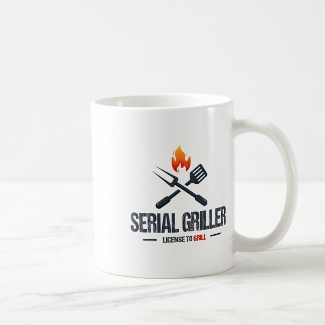 Serial Griller Grillen Smoker Grillmaster Funny Gr Kaffeetasse (Rechts)