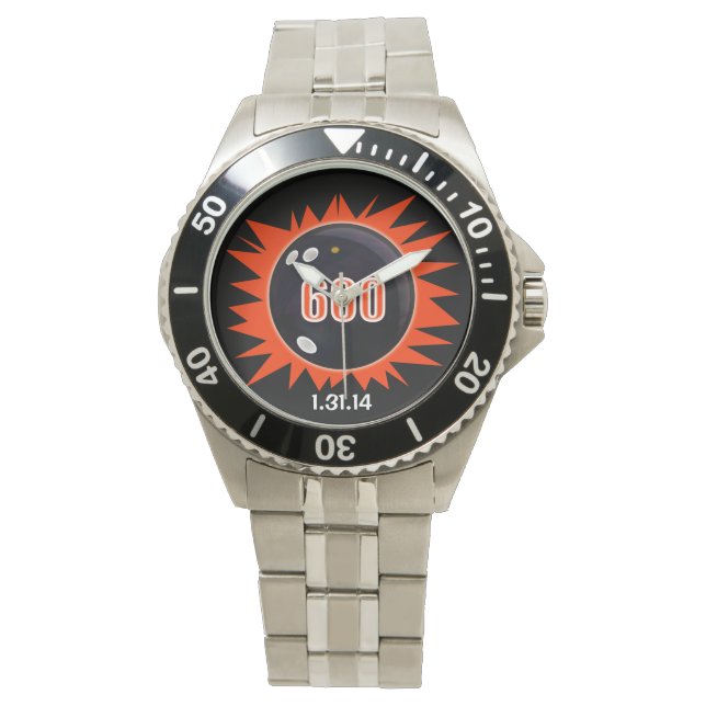 Serie Bowling 600 in Rot Armbanduhr (Vorderseite)