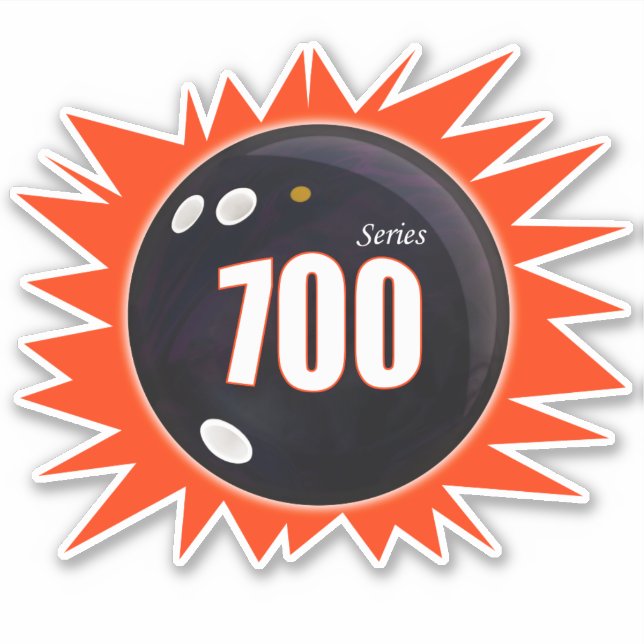 Serie Bowling 700, Bowling Ball mit Rot, Vinyl Aufkleber (Vorderseite)
