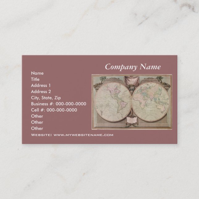 SÉRIE GLOBALE DE CARTE DE VISITE DE CADRE (Devant)