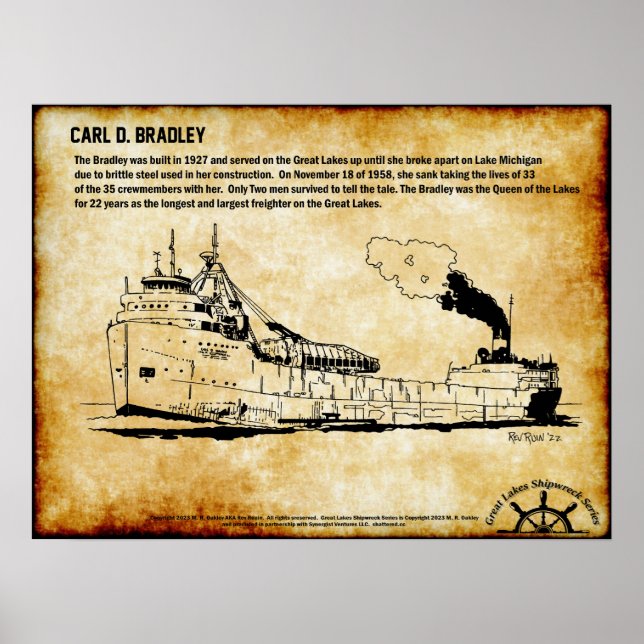 Serie "Great Lakes Shipwreck": Carl D Bradley Poster (Vorne)