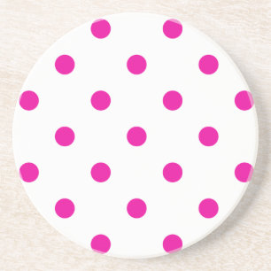 Série Polka Dot - dessous de verre rose et blanc