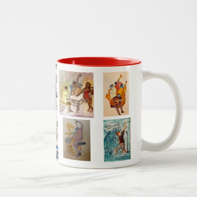 Série rouge, cinq images tasse de café jazz (Droit)