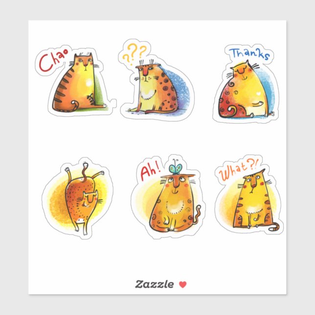 Série Stickers Chat Wild #2 (Feuille)