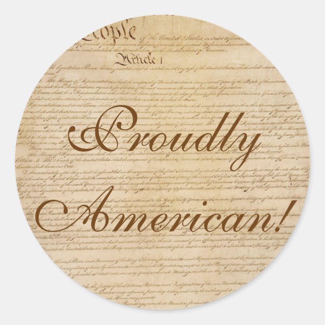 Serie "US CONSTITUTION" Runder Aufkleber (Vorderseite)