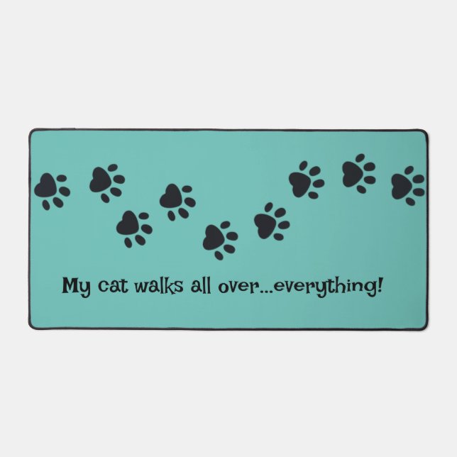 Serie von Black Paw Prints Design Desk Mat Schreibtischunterlage (Vorderseite)