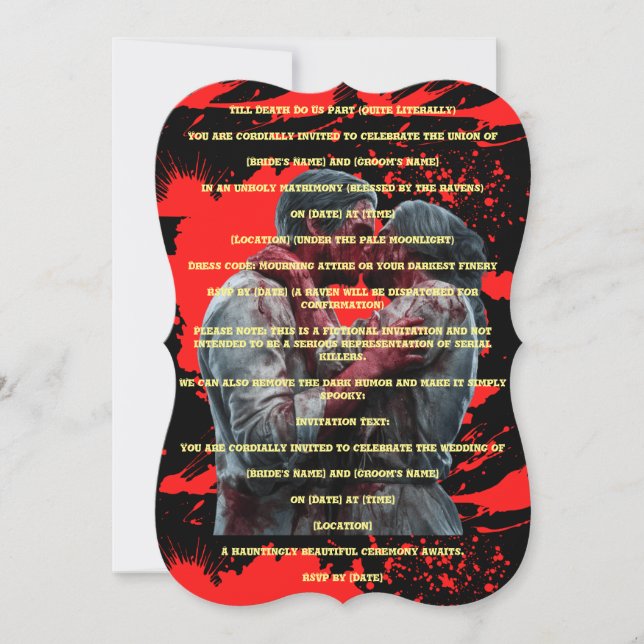 Serielle Killer Hochzeit Einladung (Vorderseite)