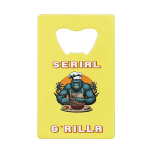Serieller G'rilla Meister BBQ Griller Spaß Wortspi Geldbeutel Flaschenöffner