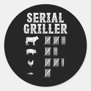 Serieller Griller Lustiger Griller Grill Bbq Meist Runder Aufkleber