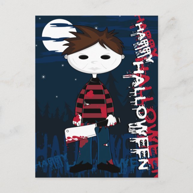 Serieller Killer der weißen Maske Postkarte (Vorderseite)