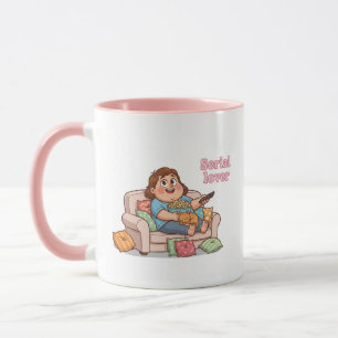 Serienliebhaber-Tasse – Gemütliche Nacht mit Katze Tasse