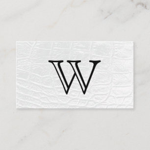 Serientyp Weißes Monogramm Weißes Leder Visitenkarte