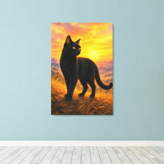 series_4_3｜Sunset Hills Black Cat Japanese Art Leinwanddruck