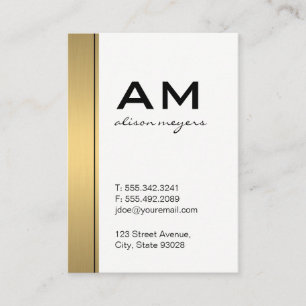 Serif Monogram Gold Metallic Trim Visitenkarte
