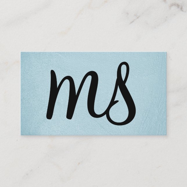 Serif | Monogram | Hellblau Visitenkarte (Vorderseite)