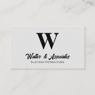 Serif-Monogramm-Logo   Grauer Hintergrund Visitenkarte