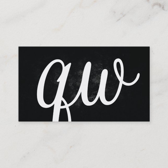 Serif | Monogramm | Schwarz Visitenkarte (Vorderseite)