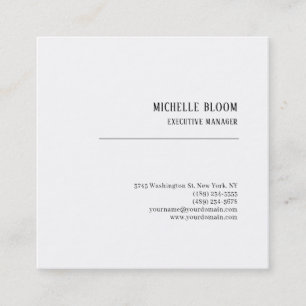 Serif-Schriftart Einfach Professionell Minimalisti Quadratische Visitenkarte