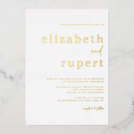 Serif-Script-Typografie Minimalistisch Wedding Folieneinladung