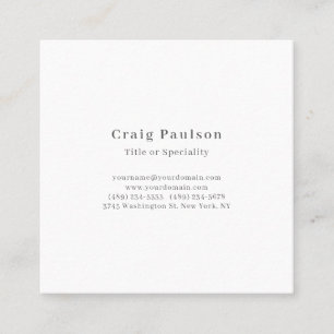 Serifenschrift Professional Plain Mattpapier Quadratische Visitenkarte