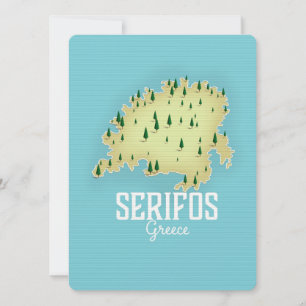 Serifos Griechische Karte Illustriertes Reiseplaka
