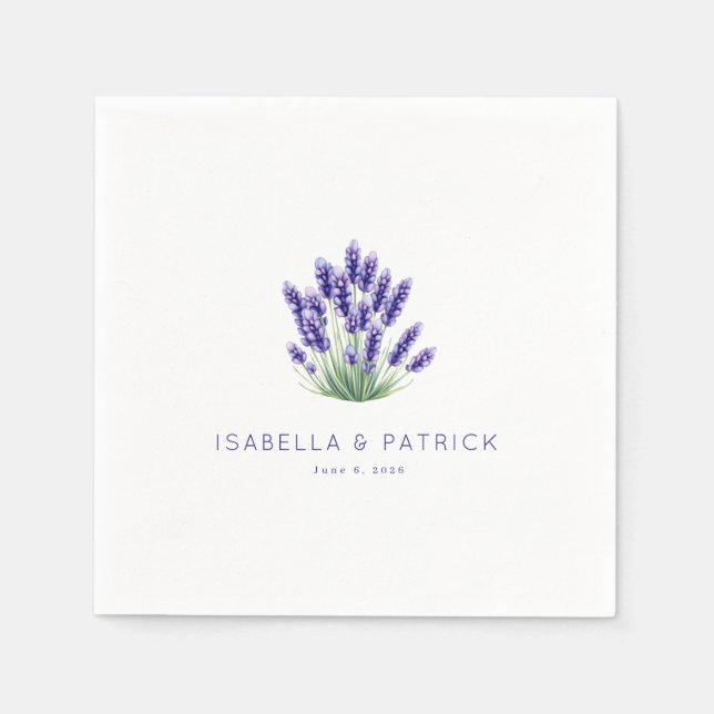 Seriös-lila Blumengebinde Lavendel Serviette (Vorderseite)