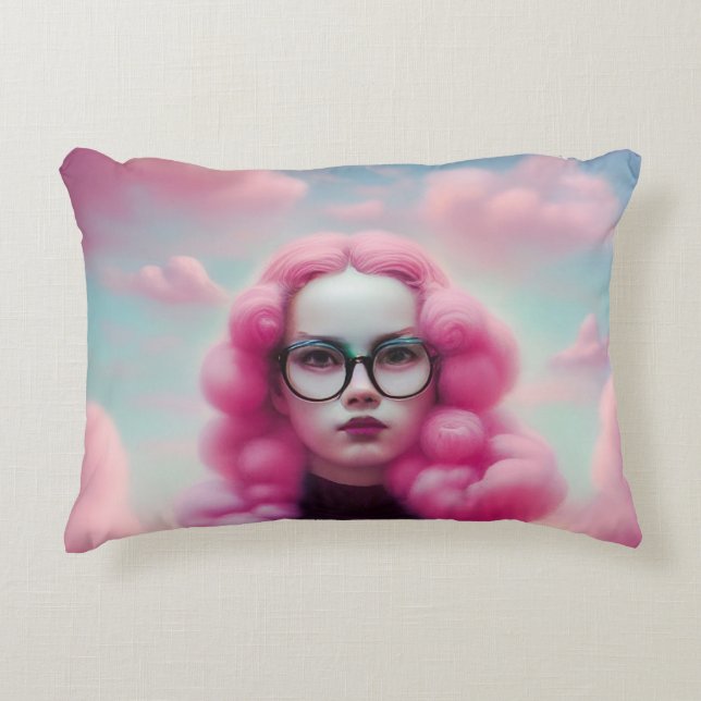 Seriös rosa Haare Dekokissen (Vorderseite)