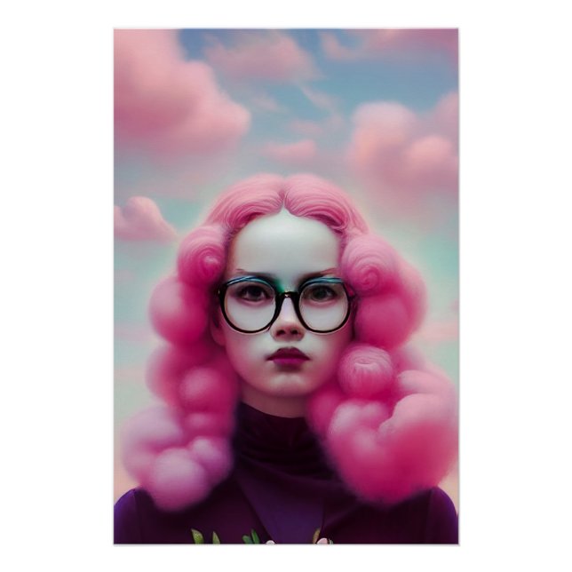 Seriös rosa Haare Poster (Vorderseite)