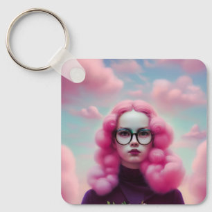 Seriös rosa Haare Schlüsselanhänger