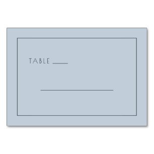 Seriöse Blaue Minimalistische Linien Tischnummer