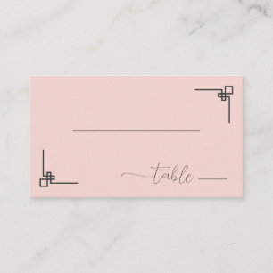 Seriöse minimalistische Tischillustration in Rosa Platzkarte
