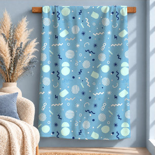 Seriöse staubblaue geometrische Wurfdecke Deko Sherpadecke