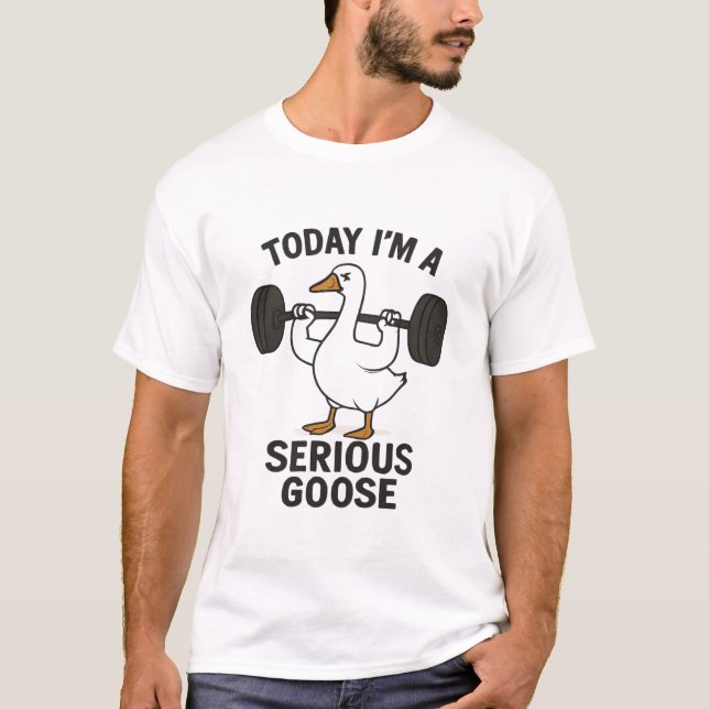 Seriöser Gänse-Funny-Animal-T - Shirt (Vorderseite)
