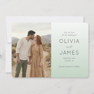 Seriöses Mint-Minimalist-Foto Save The Date
