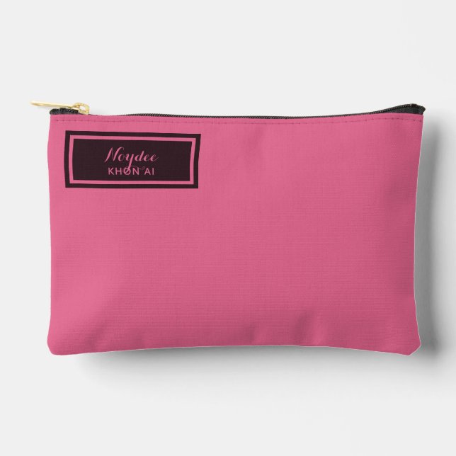 Serious Classic Minimal Simple Pink Zubehörtasche (Vorderseite)